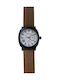 Fashion Watch with Brown Leather Strap