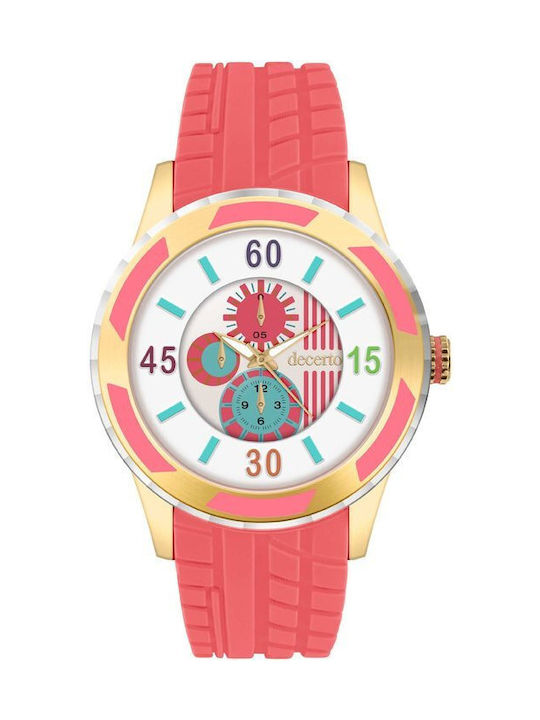 Decerto Lollipop Watch with Red Rubber Strap