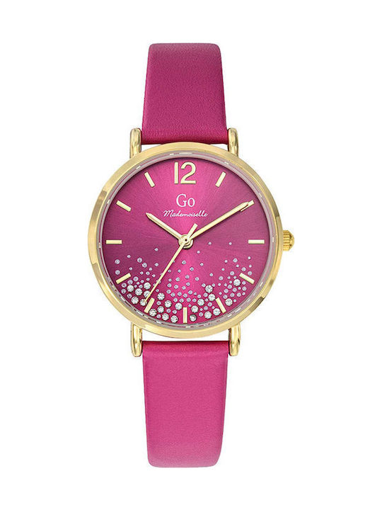 Gocomma Women's Watch with Fuchsia Leather Strap