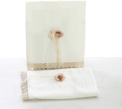 Bellissimo Christening Oilcloths Set White Λουλουδάκια