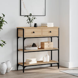 Console Table Wood & Metal Sonoma Oak L72.5xW25xH75cm