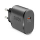 SBS Ladegerät ohne Kabel mit USB-C Anschluss 25W Stromlieferung Schwarzs (TRR1CPD25)