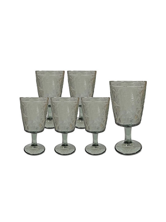 TnS Grey Leaves Set of Glasses Whiskey made of Glass Stemmed 300ml 6pcs