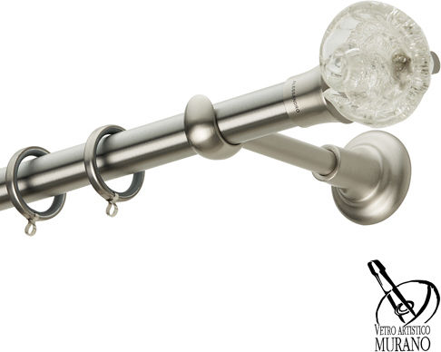 Zogometal Metallisch Vorhangstange Einfach Φ25mm 160cm Nickel Matte