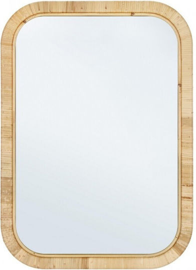 Bizzotto Hakima Oglindă de Perete cu Bej Ramă din Rattan 70x50cm 1buc