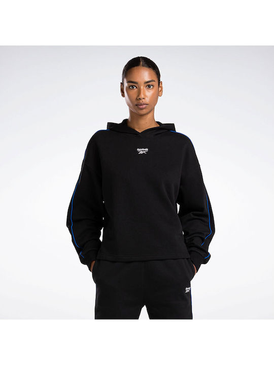 Identity Cropped Women's Sweatshirt Hooded Black