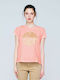 Staff Women's Blouse Short Sleeve Coral