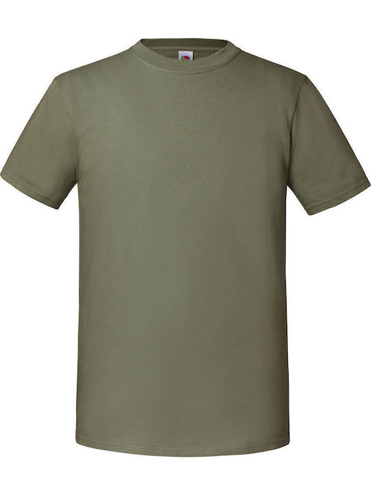 Fruit of the Loom T Ανδρικό Διαφημιστικό T-shirt Κοντομάνικο Classic Olive