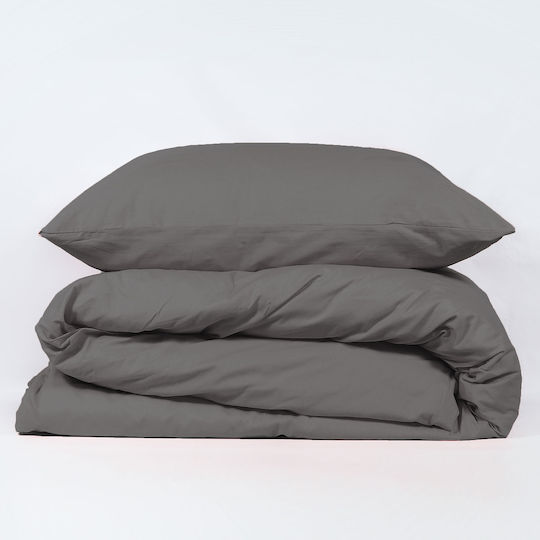 Ravelia Παπλωματοθήκη Βαμβακερή Υπέρδιπλη 220x240 Dark Grey