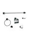 Rolinger Wall Mounted Metal Bathroom Accessory Set Black 6pcs