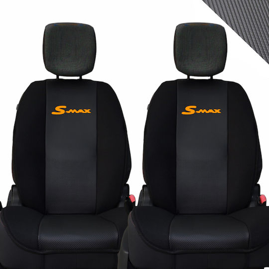 Πλατοκάθισμα Αυτοκινήτου 2τμχ Δερματίνη Carbon Ford S-Max Μαύρα