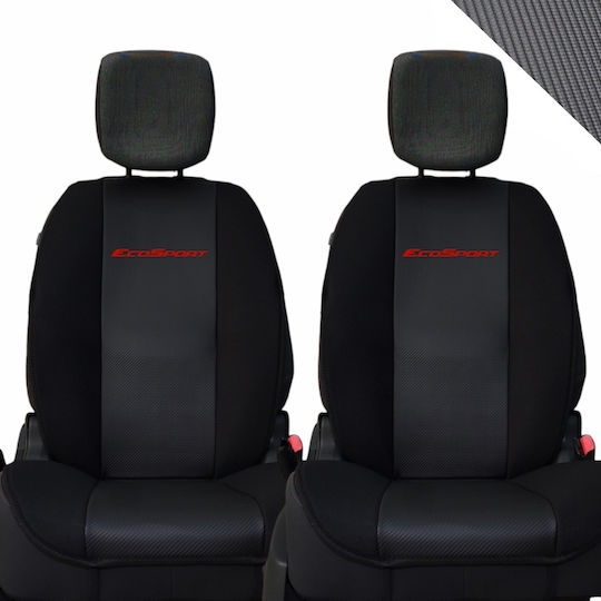 Autositzlehne 2Stück Kunstleder Carbon Schwarz