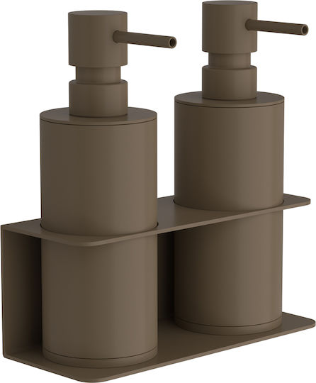 Pam & Co Επιτοίχιο Dispenser Μεταλλικό Καφέ