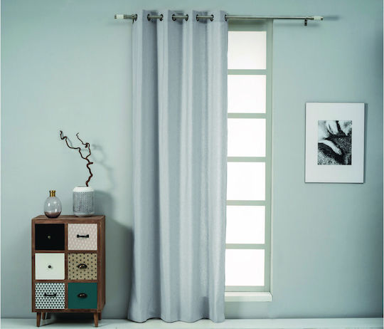 Easy Home Κουρτίνα με Τρουκς Dione Paname Γκρι 140x260εκ.