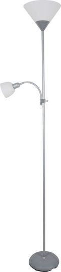 Platinet Lampadare De Podea Înălțime 180cm Cu Dulie Pentru Bec E27 Gri
