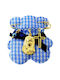 Polytimo Child Safety Pin made of Gold Plated Silver with Cross