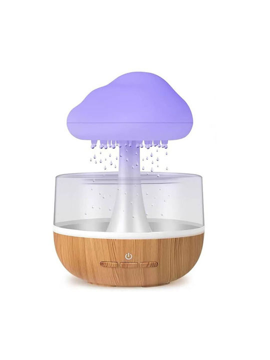 Factory Led Συσκευή Αρωματοθεραπείας Cloud Rain με Χρονοδιακόπτη Καφέ 300ml TS04093