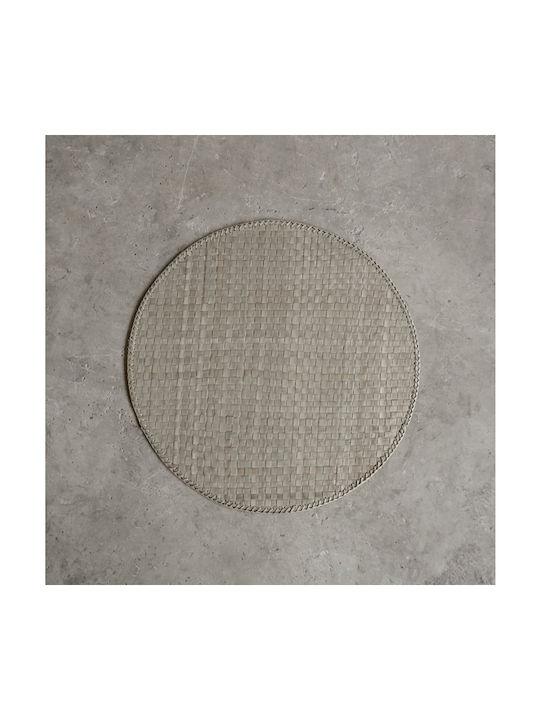 Ravenna Round Fabric Placemat Beige 35cm