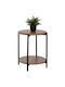 Ned Round Metal Side Table Black-Brown L40xW40xH52cm