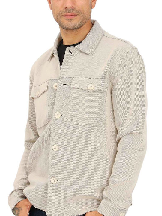 Long Sleeve Overshirt in Regular Fit Fog