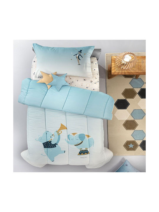 Saint Clair Kids Duvet Single with Microfiber Filling Sky (Color) 160x220cm