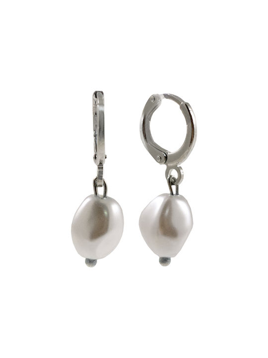 Assim Earrings Pendants made of Silver with Pearls