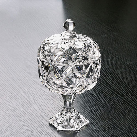 Homestyle Glass Sweet Jar with Lid and Foot Transparent 18x18x28cm
