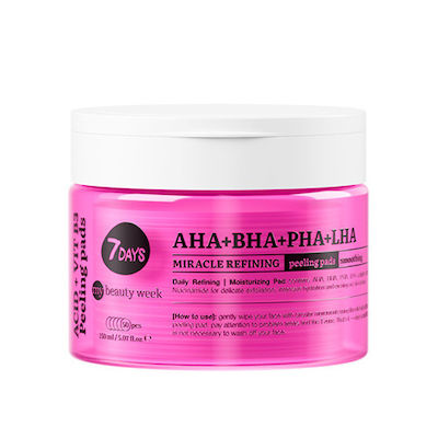 7DAYS AHA+BHA-PHA+LHA Peeling for Face in 50 Pads