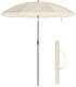 Songmics Folding Beach Umbrella Diameter 1.6m with UV Protection Beige