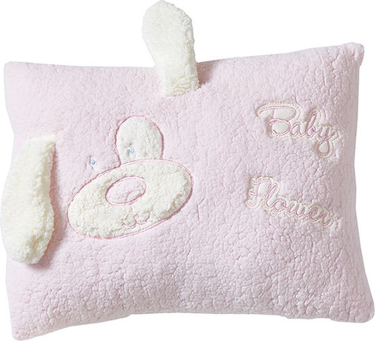 Mother Baby Διακοσμητικό Μαξιλάρι Κούνιας Baby Dog Ροζ 37x27cm