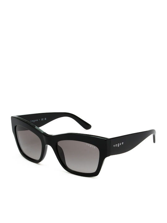 Vogue Ochelari De Soare Pentru Femei Cu Ramă Neagră Din Plastic Și Lentile Gri Degrade VO5524S W44/11