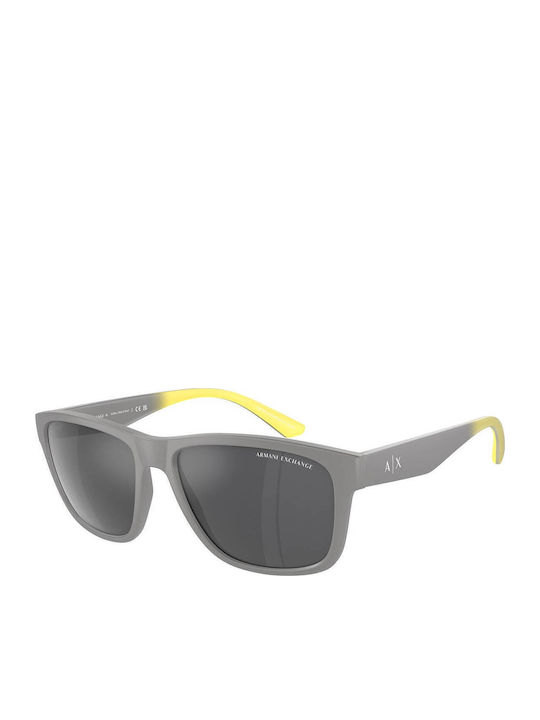 Armani Exchange Men's Sunglasses with Gray Plastic Frame and Gray Lens