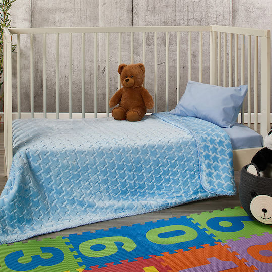 Whitegg Κουβέρτα Κούνιας Fleece Γαλάζια 110x140εκ.