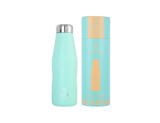 Estia Travel Flask Save the Aegean Ανακυκλώσιμο Μπουκάλι Θερμός Ανοξείδωτο BPA Free 500ml Bermuda Green