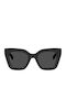 Tommy Hilfiger Women's Sunglasses with Black Horn-Rimmed Frame and Grey Lens TH2051/S 807/IR