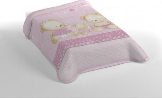Belpla Κουβέρτα Ισπανίας Αγκαλιάς & Λίκνου Ster 663 Ροζ Pink 80x90εκ.