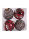 Hanging Ball Ornament Ornament Plastic Purple 8cm Set 4pcs