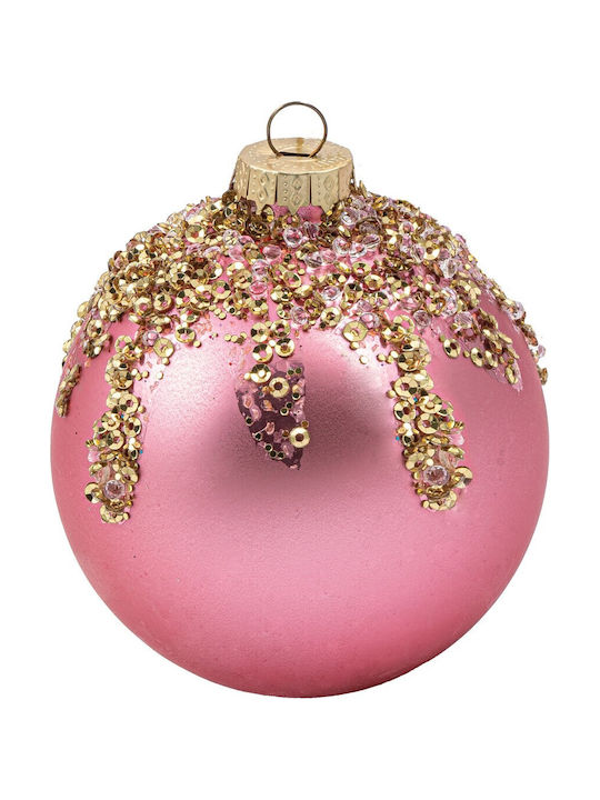 Christmas Glass Ball Ornament Pink