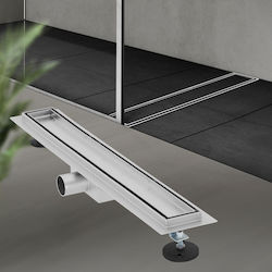 LuxeBath Stainless Steel Double Channel Floor Gray