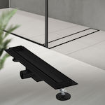 LuxeBath Stainless Steel Double Channel Floor Black