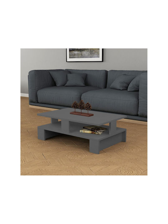 Mansu Rectangular Wooden Coffee Table μαύρο L80xW50xH27.5cm