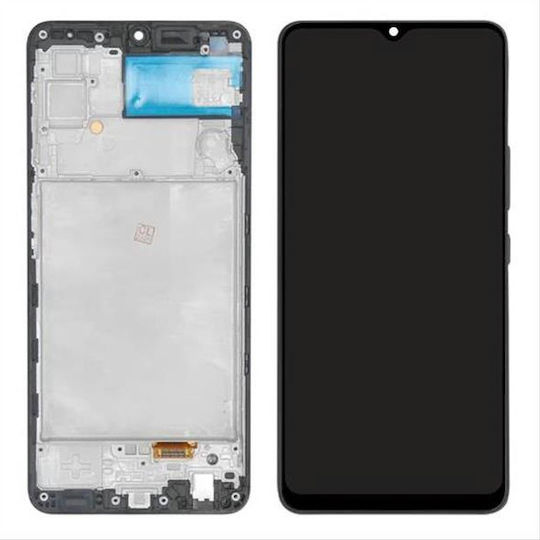Samsung Οθόνη με Μηχανισμό Αφής και Πλαίσιο για Galaxy M22 (Μαύρο)