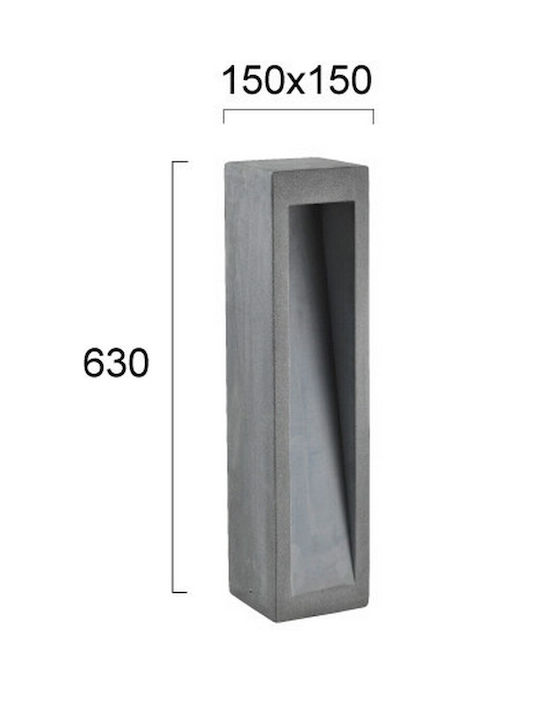 Viokef LED Small Post Outdoor Floor Lamp 6W with Warm White Light IP65 Gray