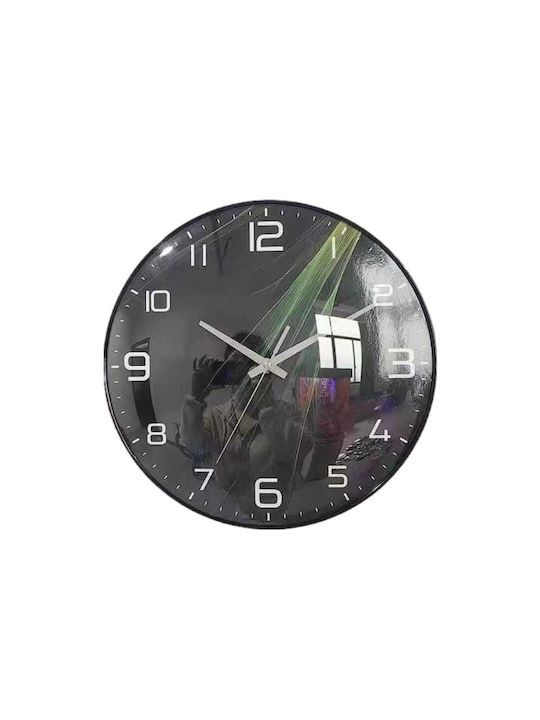 Wall Clock Plastic Black Ø25cm