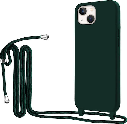 Liquid Back Cover Silicone with Strap Khaki (iPhone 15)