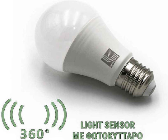 Adeleq Λάμπα LED 9W 110mm για Ντουί E27 και Σχήμα A60 Φυσικό Λευκό 900lm με Φωτοκύτταρο