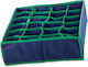 Verk Group Fabric Drawer Organizer for Ties / Underwear / Belts / Socks in Blue Color 34x30x10cm 2pcs