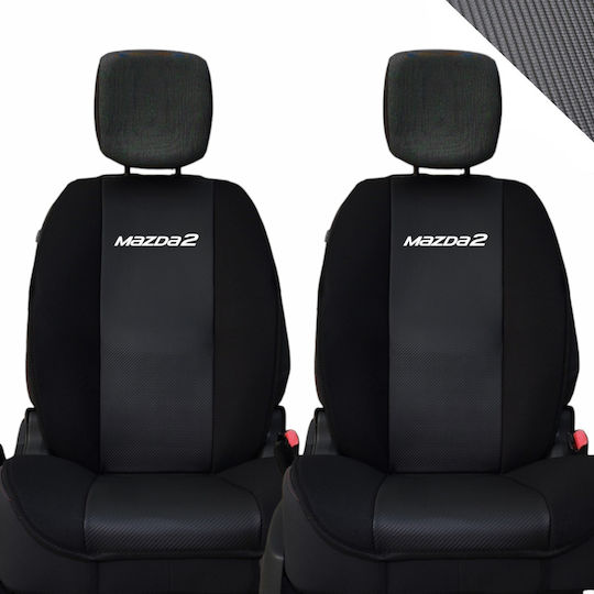 Autositzlehne 2Stück Kunstleder Carbon Schwarz