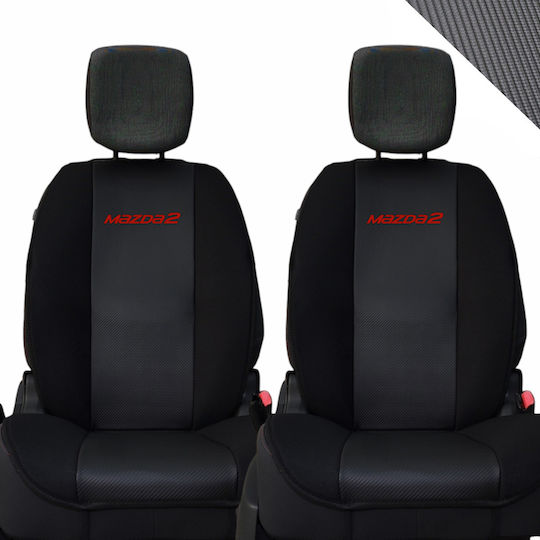 Autositzlehne 2Stück Kunstleder Carbon Schwarz