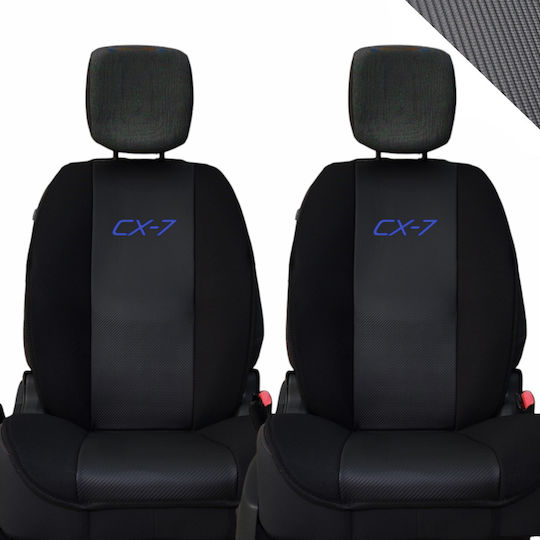 Spătar Auto 2buc Piele sintetica Carbon Negru